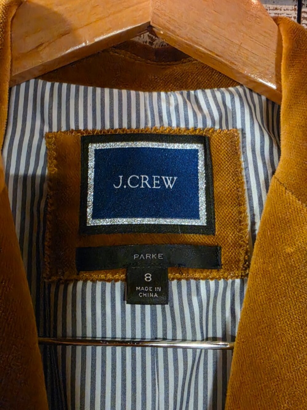 J Crew Gold Corduroy Blazer Striped Lining - Picture 3 of 8